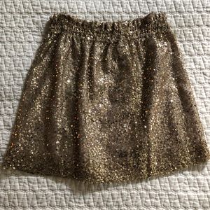 Gold Sequined J Crew Mini Skirt